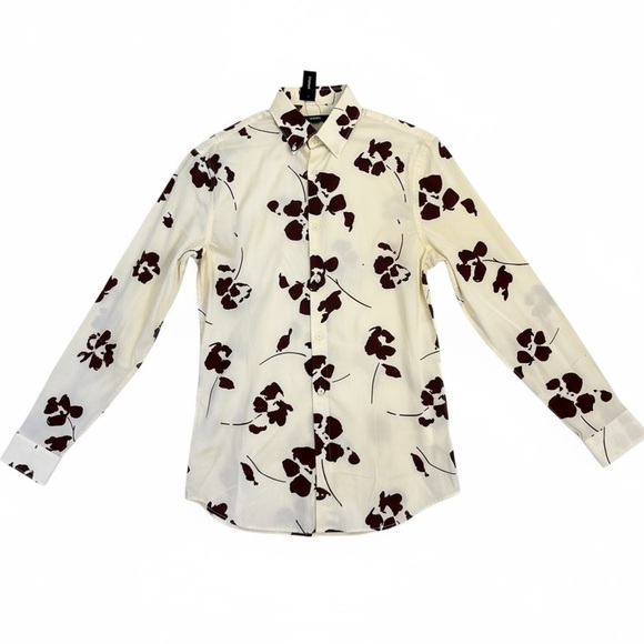 EXPRESS FLOWER PRINT BUTTON DOWN Cotton SHIRT TOP SIZE SMALL SLIM WOMENS - Picture 4 of 13